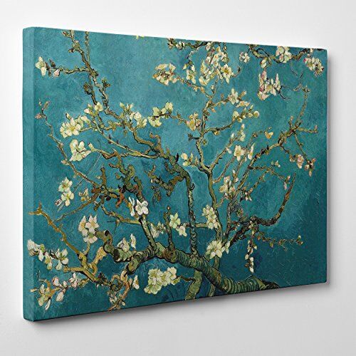 Conkrea Quadro su Tela Canvas INTELAIATO Pronto da Appendere Van Gogh Ramo di MANDORLO Fiorito 100x150cm Senza Cornice (cod.)
