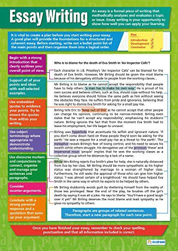 Daydream Education Poster Essay Writing, tabelle didattiche in lingua inglese per aule scolastiche, carta lucida laminata, misura 850 x 594 mm (A1)