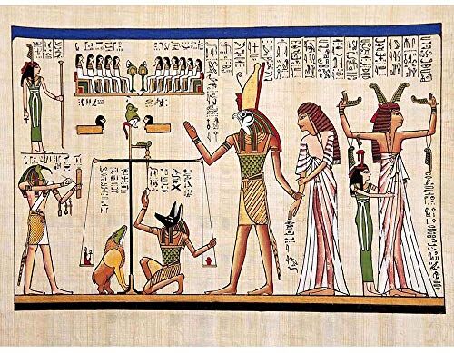 Wee Blue Coo Painting Ancient Egyptian Heiroglyphics Horus Thoth Anubis Mural Art Print Poster Wall Decor 12X16 Inch