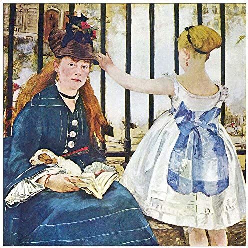 ArtPlaza Manet Édouard Railway Decorative Panel, Wood MDF, Multicolour, 50x50 Cm