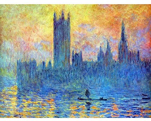 Wee Blue Coo Monet London Parliament Winter Old Master Painting Art Print Poster Wall Decor 12X16 Inch