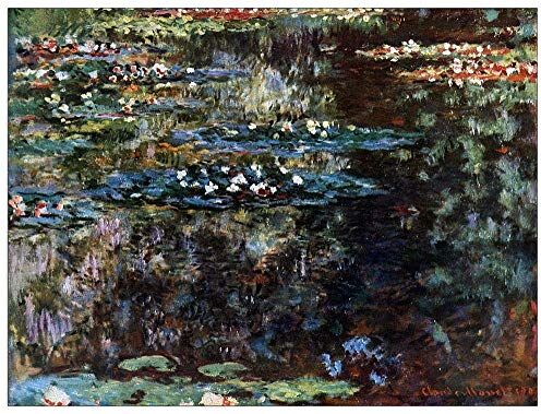 ArtPlaza Monet Claude-Water Garden at Giverny Pannello Decorativo, Legno MDF, Multicolore, 80 x 60 cm