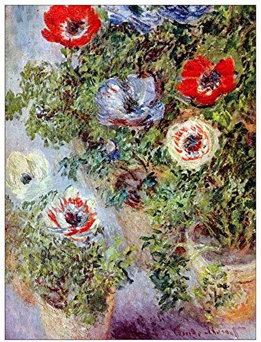 ArtPlaza Monet Claude Still Life with Anemones Decorative Panel, Wood MDF, Multicolour, 60x80 Cm