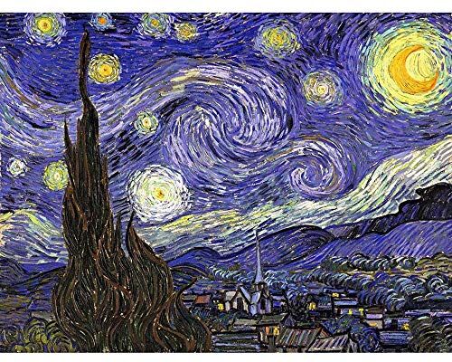 Wee Blue Coo Vincent Van Gogh Starry Night Old Master Painting Art Print Poster Wall Decor 12X16 Inch Stella Notte Vecchio maestro Pittura Manifesto Parete