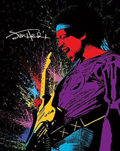 Pyramid Jimi Hendrix Paint Stampa su Tela, Legno, Multicolore, 40 x 50 x 1.3 cm