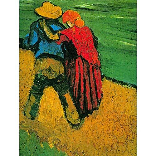 Wee Blue Coo Vincent Van Gogh Two Lovers Old Master Painting Art Print Poster Wall Decor 12X16 Inch Amore Vecchio maestro Pittura Manifesto Parete