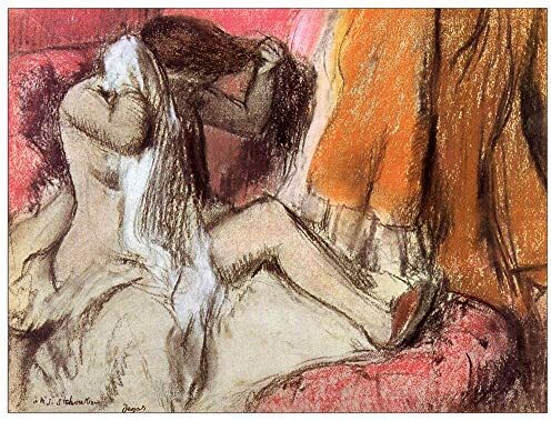 ArtPlaza Degas Edgar Seated female nude on a chaise lounge Decorative Panel, Wood MDF, Multicolour, 80x60 Cm