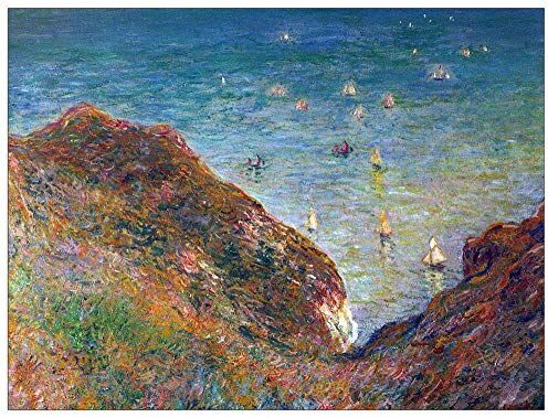 ArtPlaza Monet Claude On the cliffs of Pour Ville, Fine weather Decorative Panel, Wood MDF, Multicolour, 80x60 Cm