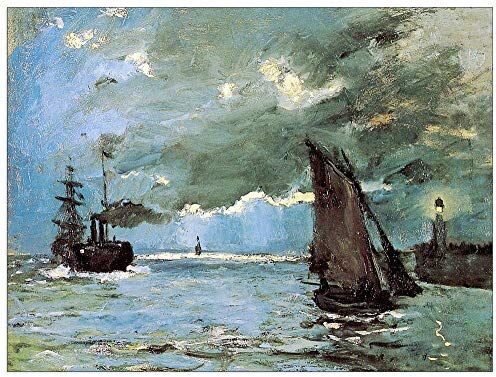 ArtPlaza Monet Claude Seascape Decorative Panel, Wood MDF, Multicolour, 120x90 Cm