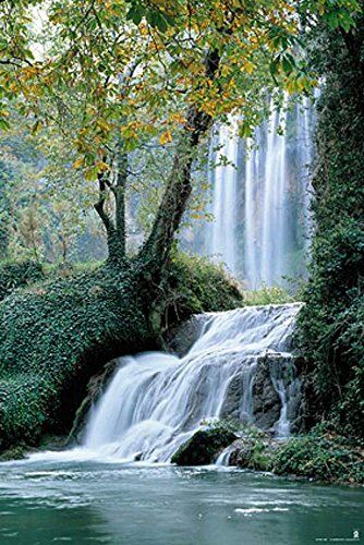 empireposter Cascata – Monasterio de Piedra Immagini – Zaragoza – Spagna – Stampa Poster – 61 x 91,5 cm, Carta, Multicolore, 91,5 x 61 x 0,14 cm