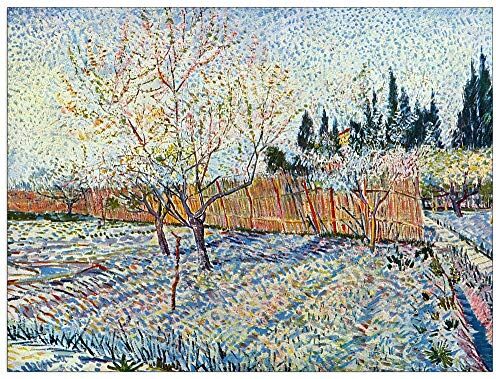 ArtPlaza Van Gogh Vincent Orchard with cypress Decorative Panel, Wood MDF, Multicolour, 80x60 Cm