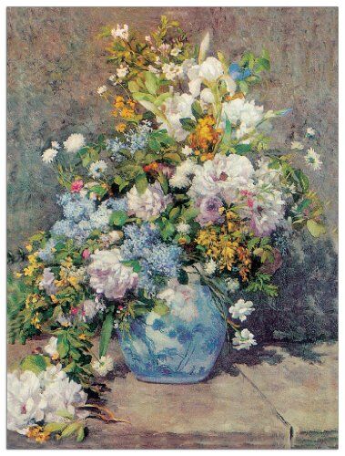 Artopweb Pannelli Decorativi Renoir Spring Flowers Quadro, Legno, Multicolore, 80x1.8x60 cm, 1912 unità
