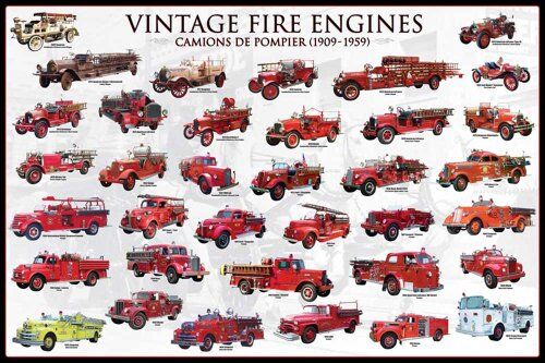 Empire 536 808 per l'istruzione Istruzione autopompe dei Vigili del Fuoco Vintage Posters educativi Poster Maxi Poster Versione in Inglese di Dimensioni 91.5 x 61 cm