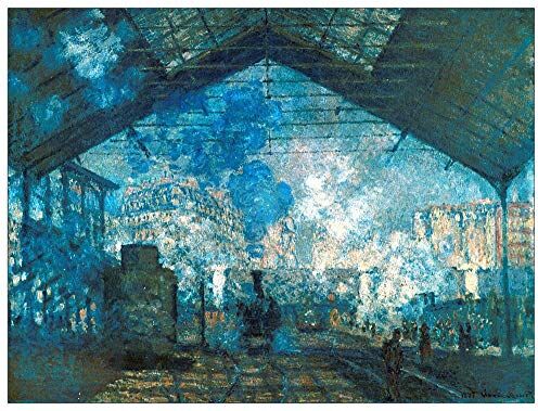 ArtPlaza Monet Claude The station Saint-Lazare Decorative Panel, Wood MDF, Multicolour, 120x90 Cm