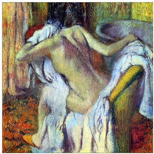 ArtPlaza Degas Edgar After Bathing Decorative Panel, Wood MDF, Multicolour, 70x70 Cm