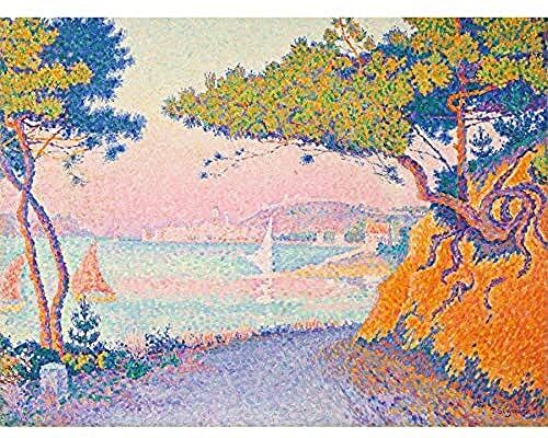 Artery8 Paul Signac Golfe Juan Paesaggio dipinto senza cornice Wall Art Poster Home Decor Premium