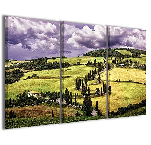 Raffaele De Conciliis Tuscany Landscape V Toscana Quadro Moderno, Tela Canvas/Legno, Multicolore, 120x90 cm