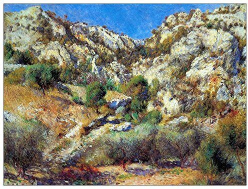 ArtPlaza Renoir Pierre-Auguste Rocks At l'Estage Pannello Decorativo, Legno, Multicolore, 80x60 cm