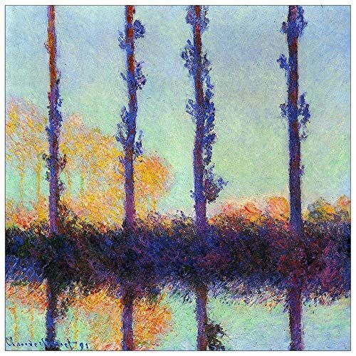 ArtPlaza Monet Claude Four poplars Decorative Panel, Wood MDF, Multicolour, 30x30 Cm