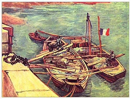 ArtPlaza Van Gogh Vincent-Boats with Sand Pannello Decorativo, Legno MDF, Multicolore, 80 x 60 cm