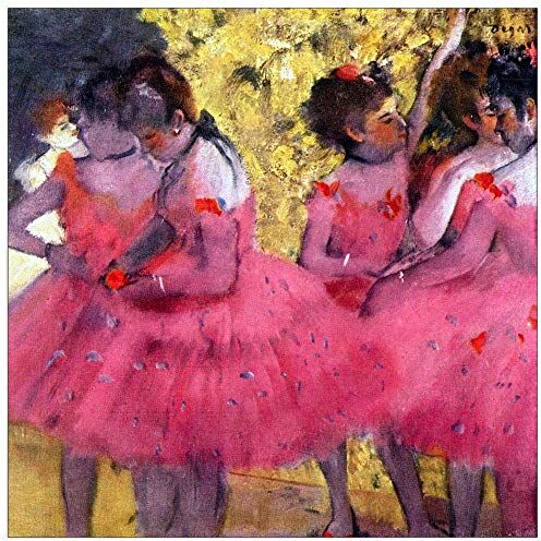 ArtPlaza Degas Edgar Dancer in pink between the scenes Decorative Panel, Wood MDF, Multicolour, 70x70 Cm