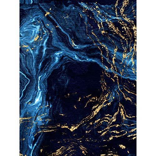 Wee Blue Coo Abstract Dark Blue Gold Water Large Art Print Poster Wall Decor Astratto Blu Oro acqua Grande arte Manifesto Parete