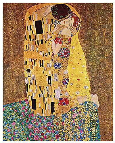 LegendArte Stampa su tela Il Bacio Gustav Klimt Quadro su Tela, Decorazione Parete cm. 40x50