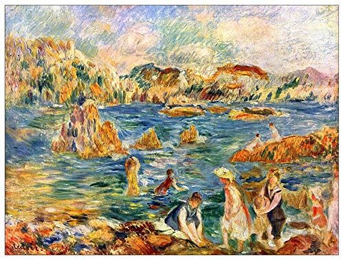 ArtPlaza Renoir Pierre-Auguste At the beach of Guernesey Decorative Panel, Wood MDF, Multicolour, 120x90 Cm