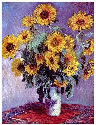 ArtPlaza Monet Claude Still Life with Sunflowers Decorative Panel, Wood MDF, Multicolour, 90x120 Cm