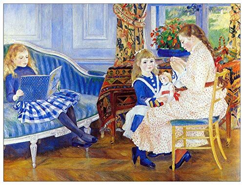 ArtPlaza Renoir Pierre-Auguste Children in the afternoon in Wargemont Decorative Panel, Wood MDF, Multicolour, 80x60 Cm