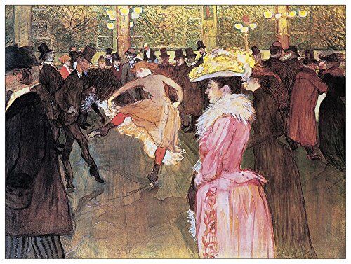 Artopweb Pannello Decorativo, Toulouse Lautrec-Ball Im Moulin Rouge, Legno, Multicolore, 80 x 1.8 x 60 cm, 2470 unità