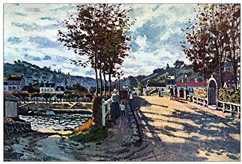 ArtPlaza Monet Claude The Seine at Bougival Decorative Panel, Wood MDF, Multicolour, 135x90 Cm