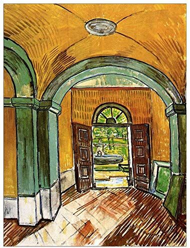 ArtPlaza Van Gogh Vincent The Entrance Hall of Saint-Paul Hospital Decorative Panel, Wood MDF, Multicolour, 90x120 Cm