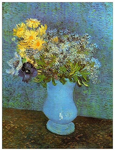 ArtPlaza Van Gogh Vincent Vase with Lilacs Daisies and Anemones Decorative Panel, Wood MDF, Multicolour, 60x80 Cm