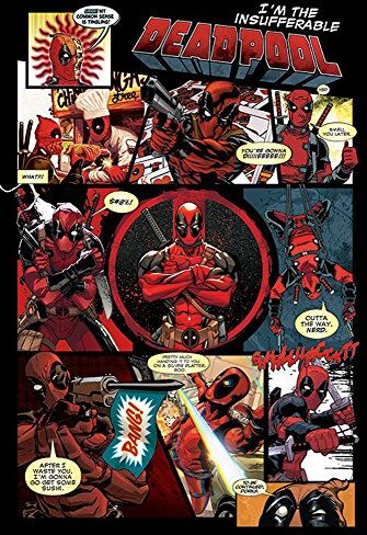 empireposter Deadpool – Panels – Stampa Poster – Dimensioni 61 x 91,5 cm, Carta, Multicolore, 91,5 x 61 x 0,14 cm