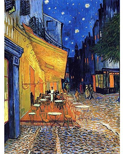 Wee Blue Coo Vincent Van Gogh Cafe Terrace Place Du Forum Arles 1888 Art Print Poster Wall Decor 12X16 Inch