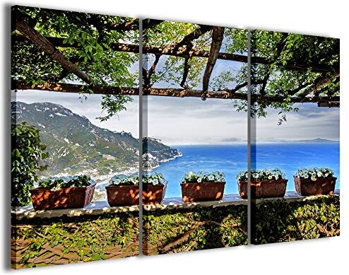 Stampe su Tela , Ravello I Quadri Moderni in 3 pannelli già intelaiati, canvas, pronto per essere appeso, 100x70cm