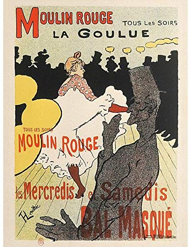 Artery8 Toulouse-Lautrec Dancer La Goulue Moulin Rouge Advert Large Wall Art Poster Print Thick Paper 18X24 Inch Ballerino Pubblicità Parete Stampa di poster