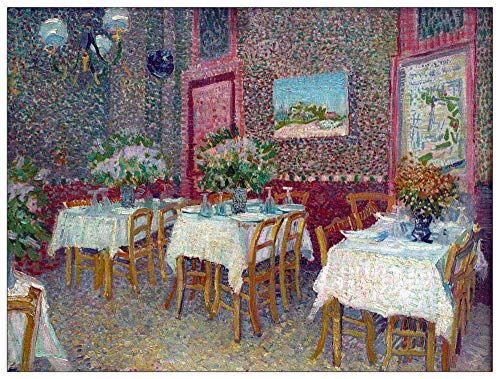 ArtPlaza Van Gogh Vincent Interior of a Restaurant Decorative Panel, Wood MDF, Multicolour, 80x60 Cm