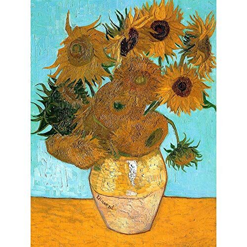 Wee Blue Coo Vincent Van Gogh Still Life Vase With Twelve Sunflowers Old Art Print Poster Wall Decor 12X16 Inch
