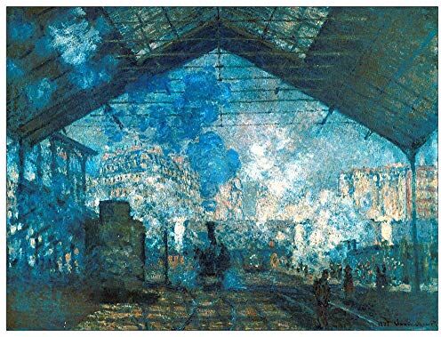 ArtPlaza Monet Claude The station Saint-Lazare Decorative Panel, Wood MDF, Multicolour, 80x60 Cm