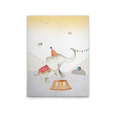 A.S. Création WTD Stampa su tela per cameretta dei bambini, motivo: circo, elefante, multicolore, beige, 30 x 40 cm A.S. Création WTD Stampa su tela per cameretta dei bambini, motivo: circo, elefante, multicolore, beige, 30 x 40 cm
