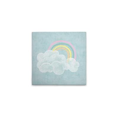 A.S. Création Stampa su tela, motivo: arcobaleno con nuvole, multicolore, blu, 40 x 40 cm A.S. Création Stampa su tela, motivo: arcobaleno con nuvole, multicolore, blu, 40 x 40 cm