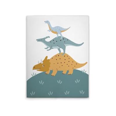 A.S. Création Stampa su tela, motivo: dinosauri, colore: beige, blu, 30 x 40 cm A.S. Création Stampa su tela, motivo: dinosauri, colore: beige, blu, 30 x 40 cm