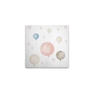 A.S. Création WTD Stampa su tela, motivo: palloncini rosa, blu, 40 x 40 cm, colore: Beige A.S. Création WTD Stampa su tela, motivo: palloncini rosa, blu, 40 x 40 cm, colore: Beige