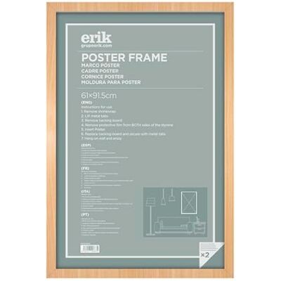 Grupo Erik Cornice per Poster 61 x 91,5 cm MDF Faggio Cornice in MDF per Poster, Facile da Montare, con Aggancio, Decorazione Parete Casa Grupo Erik Cornice per Poster 61 x 91,5 cm MDF Faggio Cornice in MDF per Poster, Facile da Montare, con Aggancio, Decorazione Parete Casa