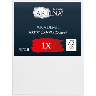 Artina Tela per Dipingere in Cotone con Telaio in Legno Certificato FSC® 70x90cm bianca 100% non si deforma canvas per pittura Tele doppia mano fondo qualità fine Akademie Artina Tela per Dipingere in Cotone con Telaio in Legno Certificato FSC® 70x90cm bianca 100% non si deforma canvas per pittura Tele doppia mano fondo qualità fine Akademie
