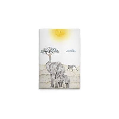 A.S. Création WTD Stampa su tela, motivo: elefanti Safari, colore: beige, blu, 40 x 60 cm A.S. Création WTD Stampa su tela, motivo: elefanti Safari, colore: beige, blu, 40 x 60 cm
