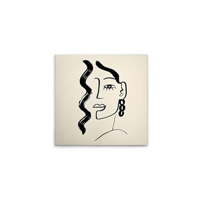 A.S. Création WTD Stampa su tela, astratto, Oneliner, colore: crema, nero, 40 x 40 cm A.S. Création WTD Stampa su tela, astratto, Oneliner, colore: crema, nero, 40 x 40 cm