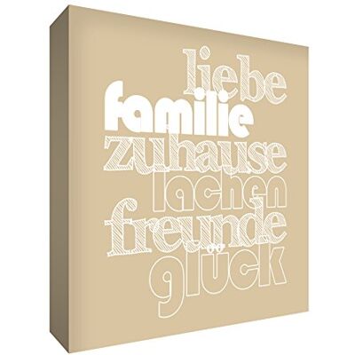 Little Helper Feel Good Art HAPHME15-01G Quadro da parete, in tela, motivo: famiglia, colore: Beige, beige., 38 x 38 cm Little Helper Feel Good Art HAPHME15-01G Quadro da parete, in tela, motivo: famiglia, colore: Beige, beige., 38 x 38 cm